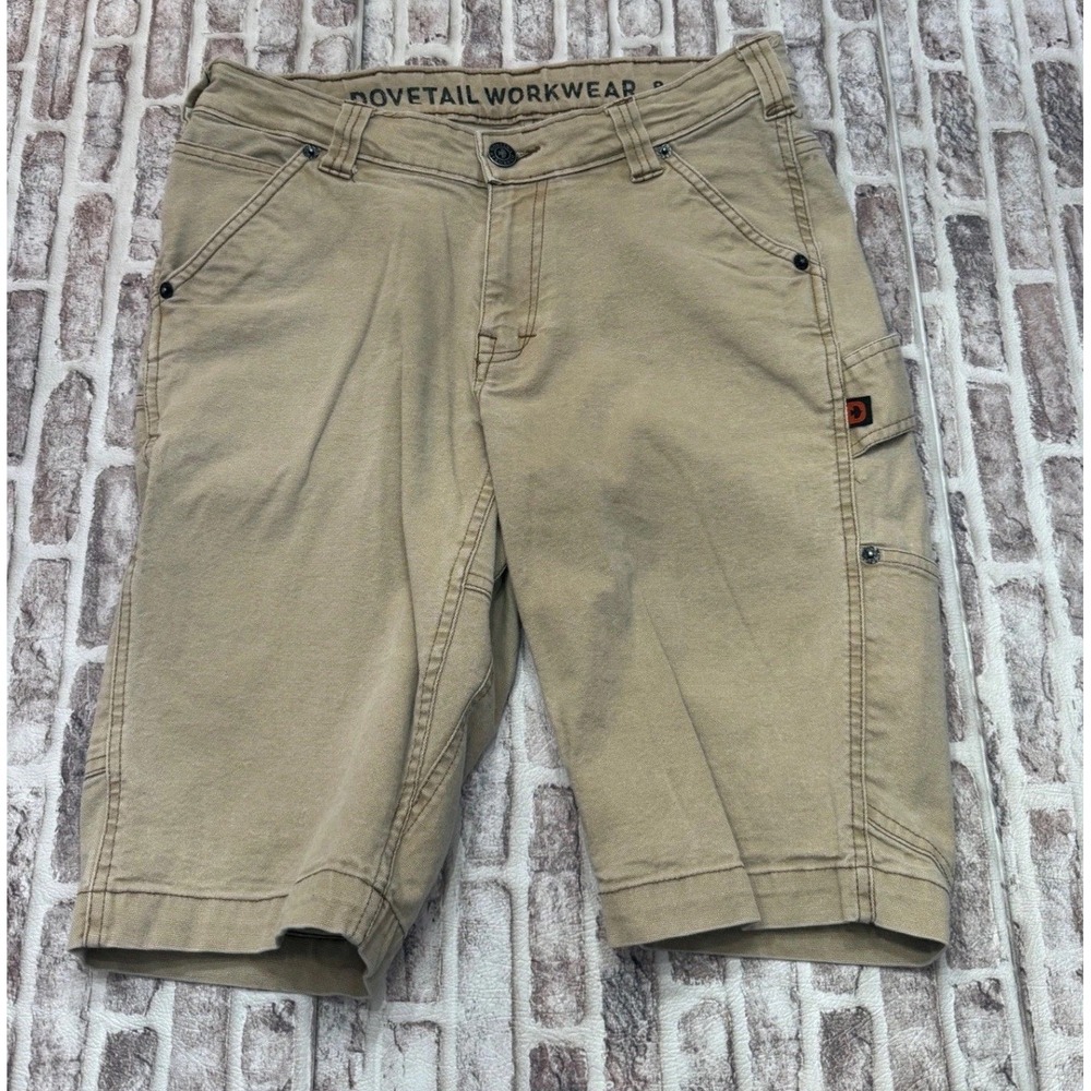 Dovetail Workwear Maven Slim Shorts Khaki Tan Canvas Utility Cargo Womens 8